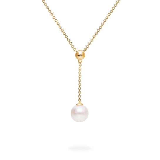 Birks Essentials Yellow Gold Bead and Freshwater Pearl Drop Pendant image number 0