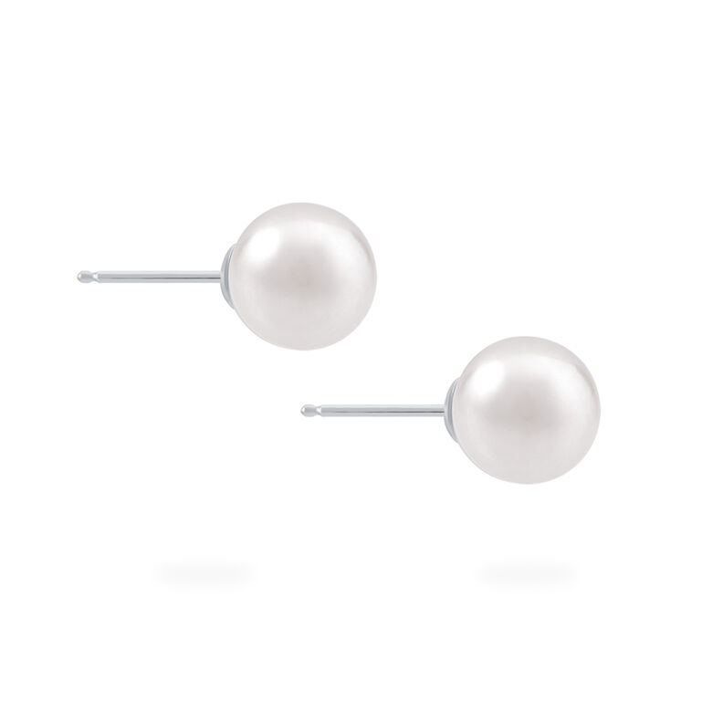 Silver 8-9 MM Pearl Earrings