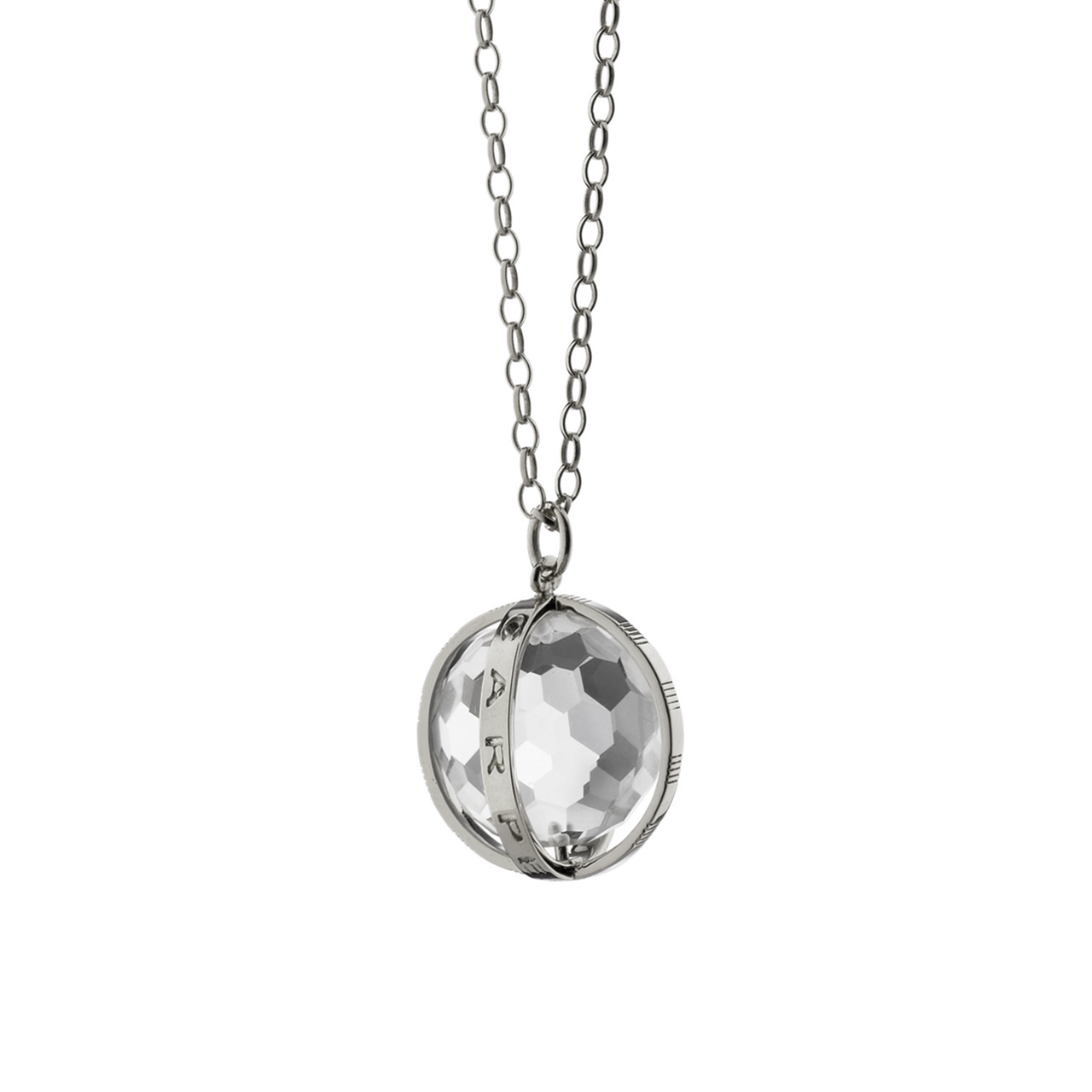 Classic Charm Silver and Crystal Carpe Diem Pendant image number 0
