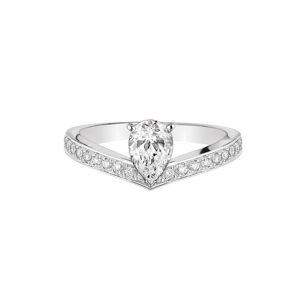 Solitaire Joséphine Aigrette en platine. pavé de diamants à partir de .50 Carat