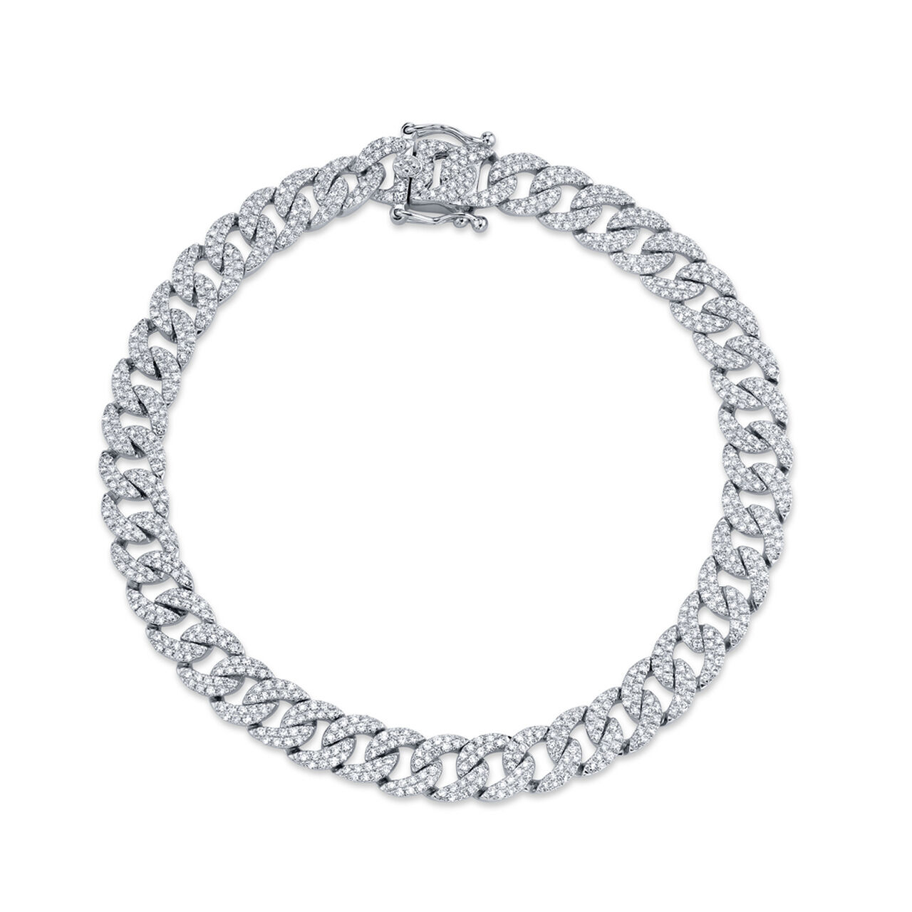 Shy Creation Kate White Gold and Diamond Pav&eacute; Link Bracelet SC55005671V2B image number 0