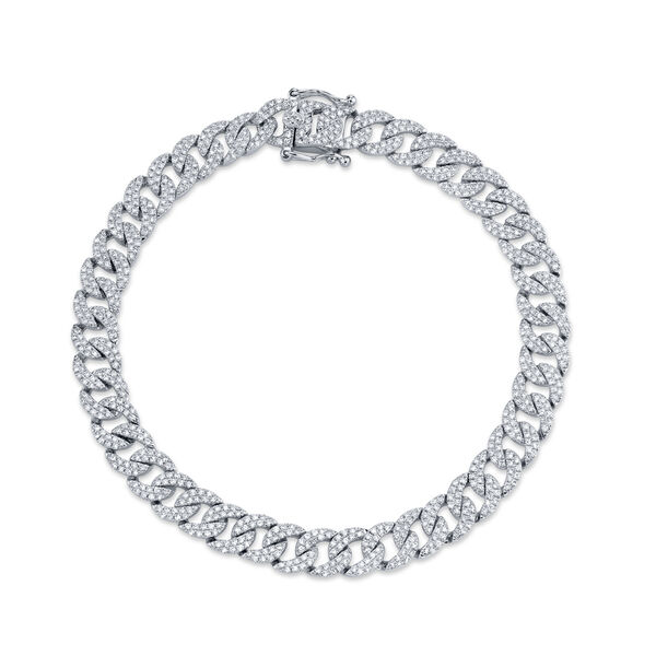Kate White Gold and Diamond Pav&eacute; Link Bracelet