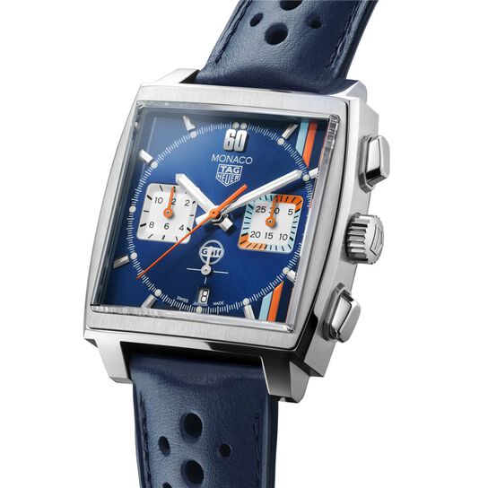 TAG Heuer Monaco X Gulf Automatic Chronograph 39 mm Stainless Steel  Angle image number 1