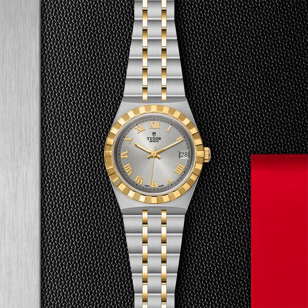 TUDOR Royal 34 mm automatique en or jaune et acier inoxydable
