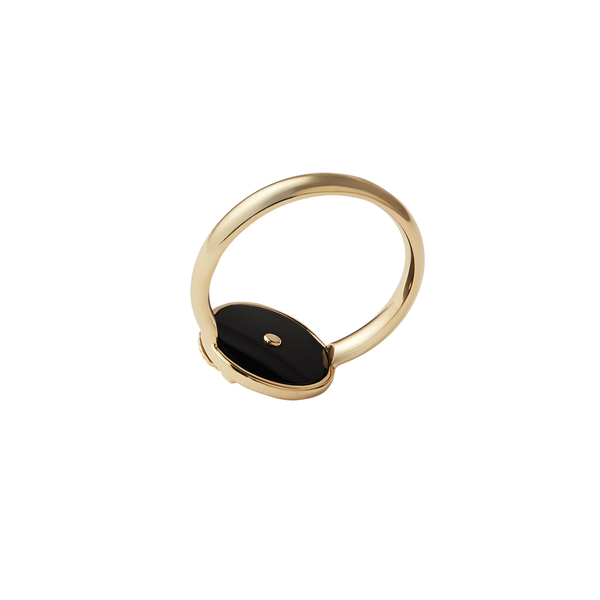 Emblem Yellow Gold Diamond and Onyx Ring