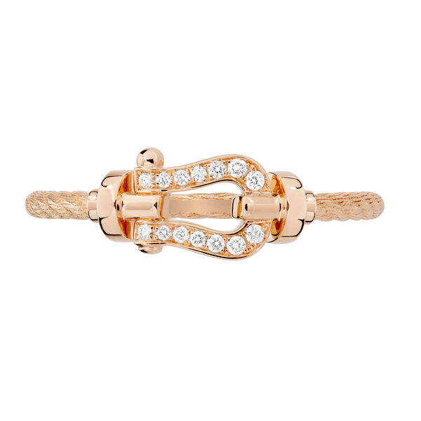 Force 10 Small Rose Gold and Diamond Pav&eacute; Ring