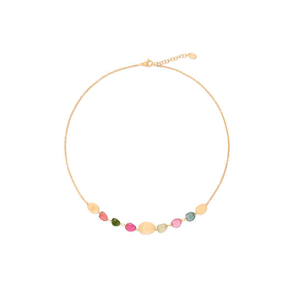 Collier Lunaria en or jaune avec Tourmalines