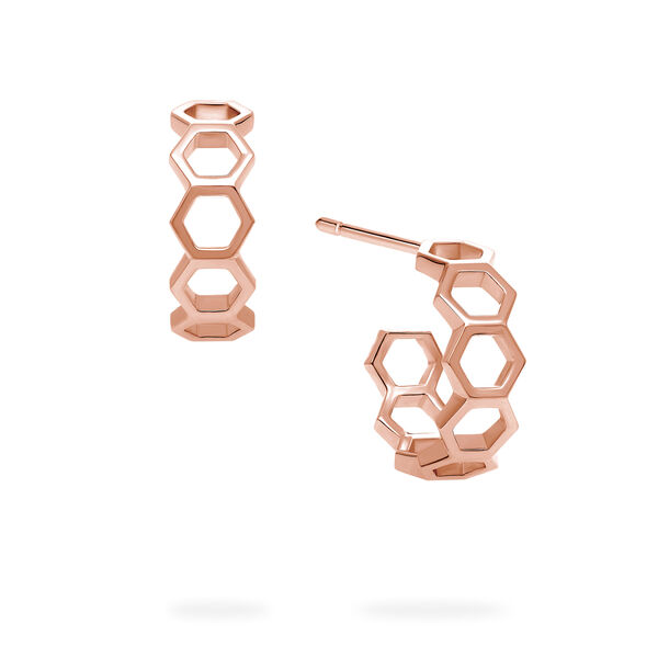 Rose Gold Bee Chic 15 mm Hoop Earrings