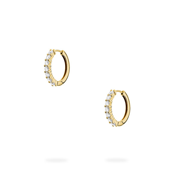 Diamond and Yellow Gold Hoop Earrings