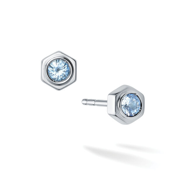 Aquamarine and Silver Stud Earrings