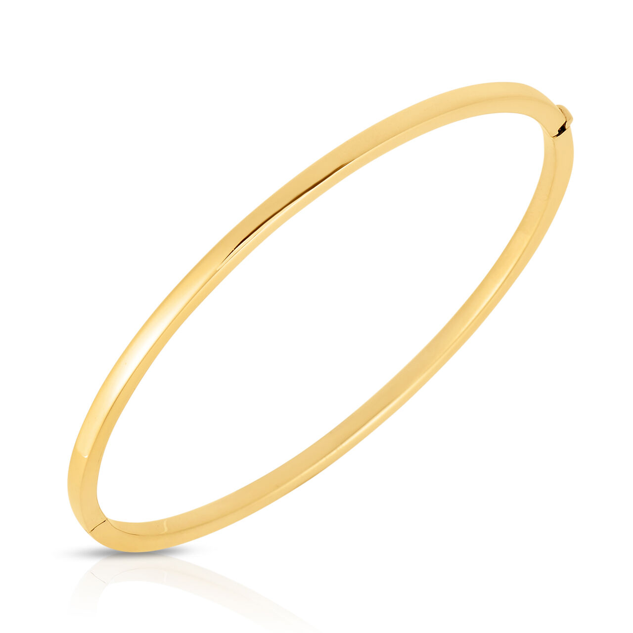 Bracelet jonc oval en or jaune image number 0