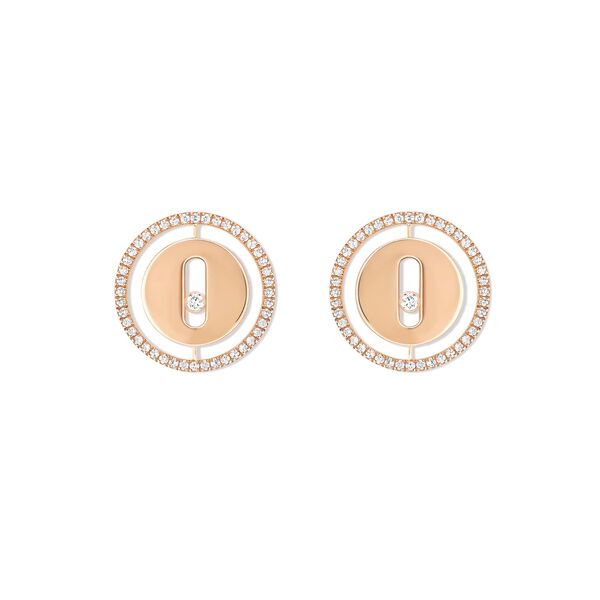 Lucky Move Rose Gold Diamond Pavé Stud Earrings