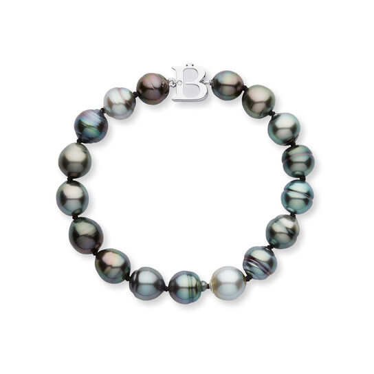 8-10 mm White Gold Tahitian Bracelet image number 0