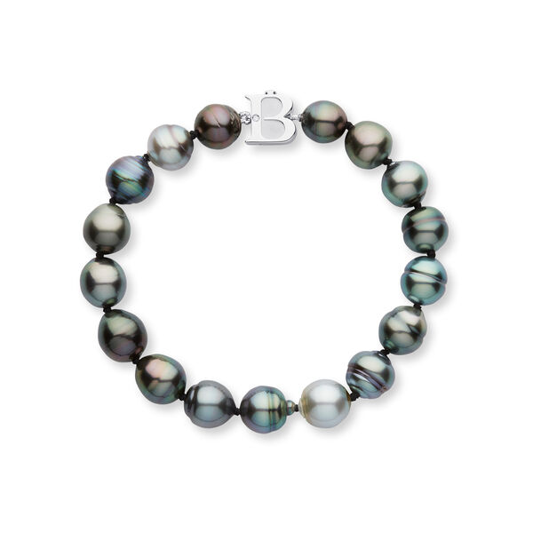 Bracelet de perles 8-10 mm de Tahiti en or blanc