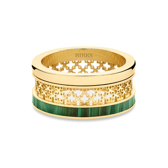 Birks Dare to Dream Malachite Ring, Yellow Gold image number 0