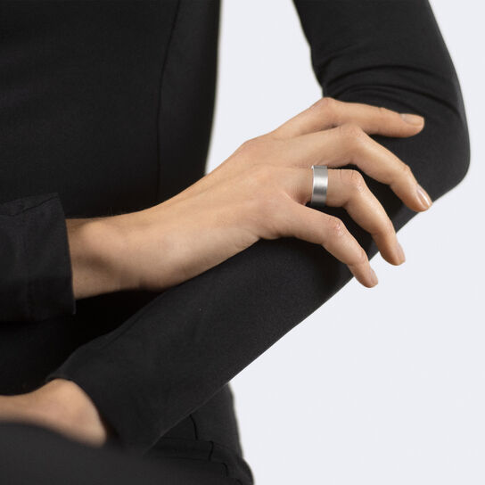 9g Brushed Silver Ribbon Ring image number 1