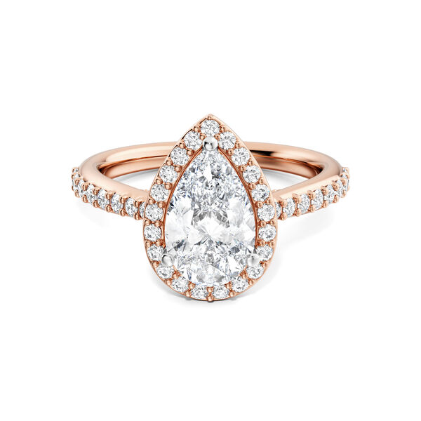 Pear-Cut Solitaire Diamond Engagement Ring in Rose Gold