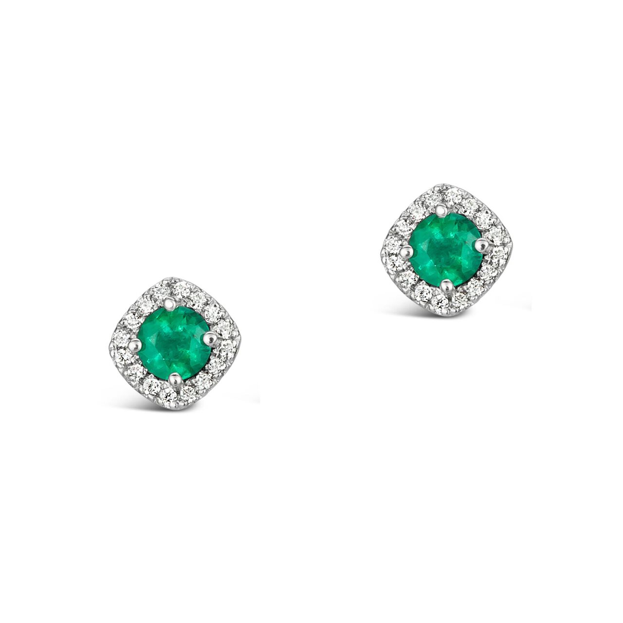 maison birks salon white gold emerald and diamond stud earrings ew13038e18kt front image number 0
