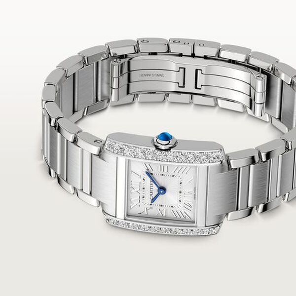 Tank Française Small Quartz 26 X 21 mm Stainless Steel and Diamond