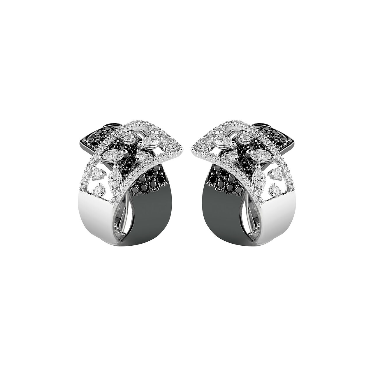 Damiani Stardust White And Black Gold Diamond Earrings image number 0