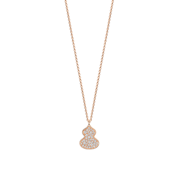 Wulu Petite Rose Gold Pendant with Diamond Pavé