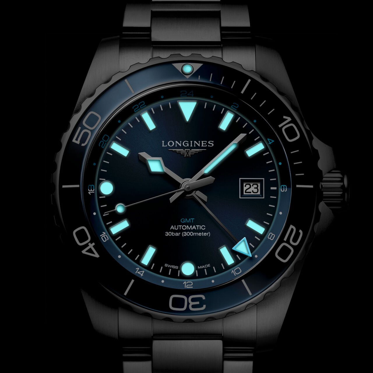 Longines HydroConquest GMT 43 mm Stainless Steel L3.890.4.96.6 image number 3