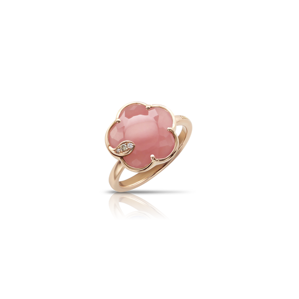 Petit Joli Rose Gold, Pink Chalcedony and Diamond Ring