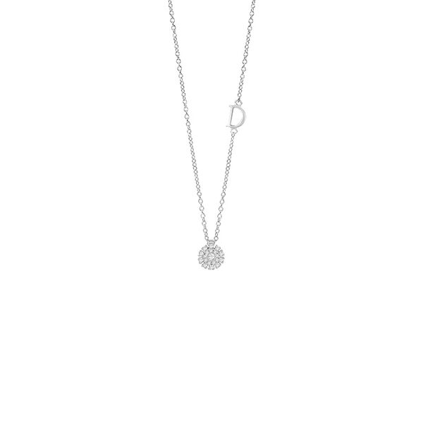 Pendentif Margherita en or blanc et pavé de diamants