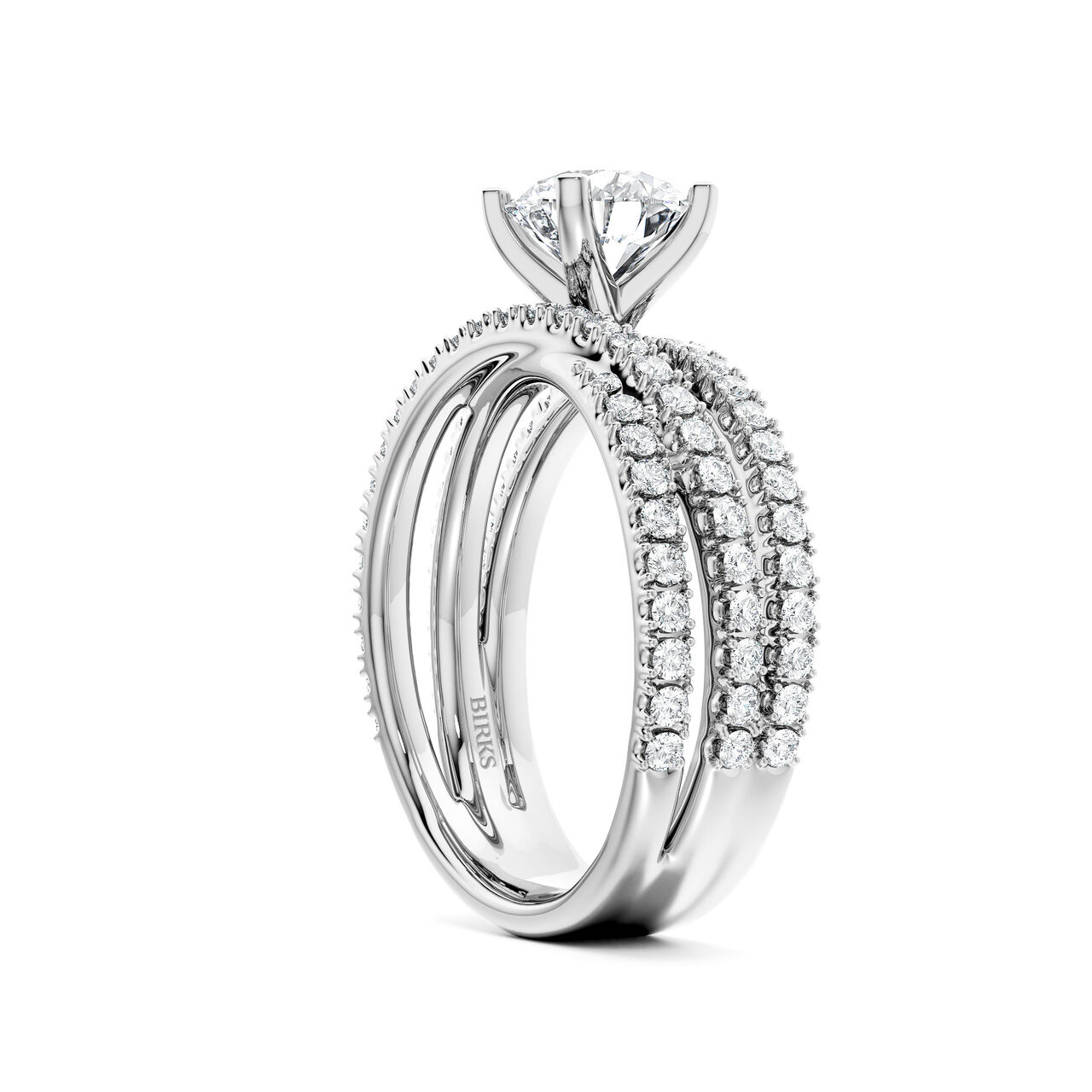 Birks Ros&eacute;e du Matin Infinity Round Solitaire Diamond Engagement Ring image number 2