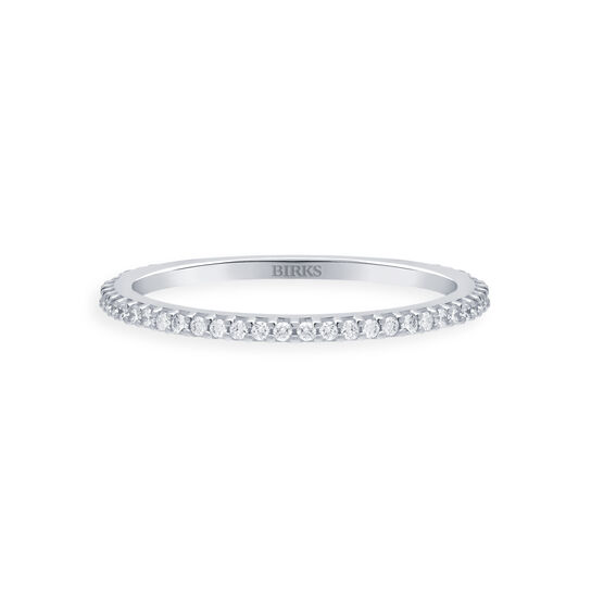 bijoux birks iconic stackable white gold and diamond rosee du matin ring image number 0