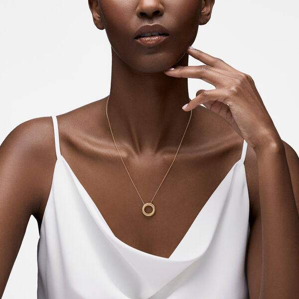 Yellow Gold Spiral Pendant Necklace