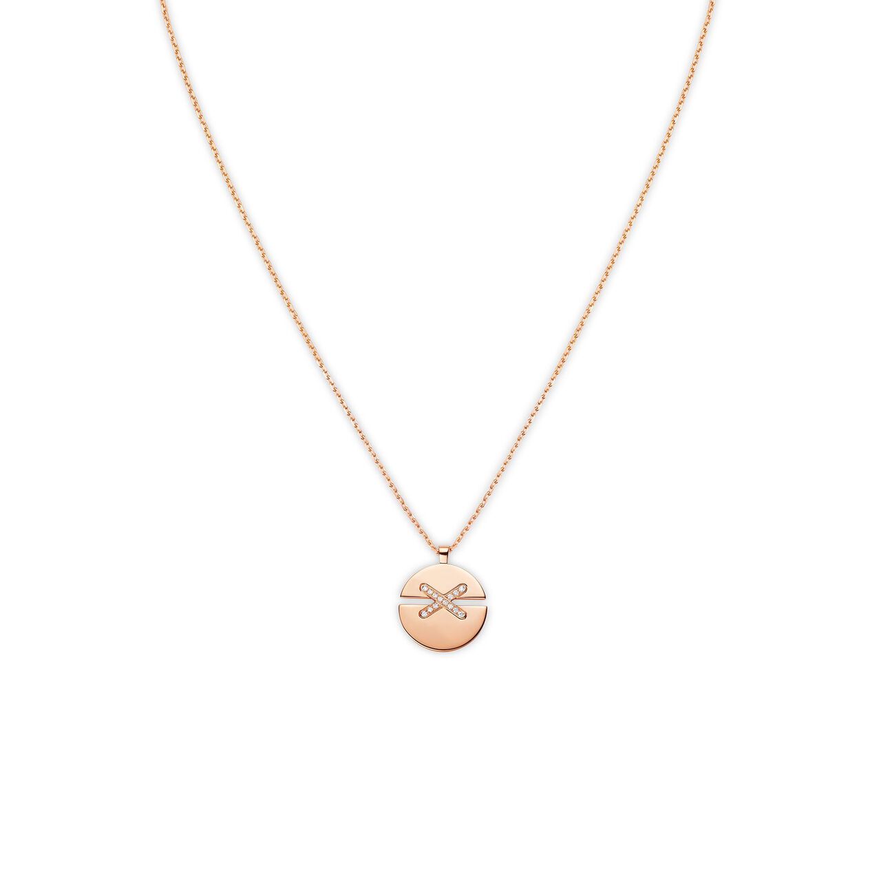 Jeux de Liens Harmony Medium Rose Gold Diamond Necklace image number 0