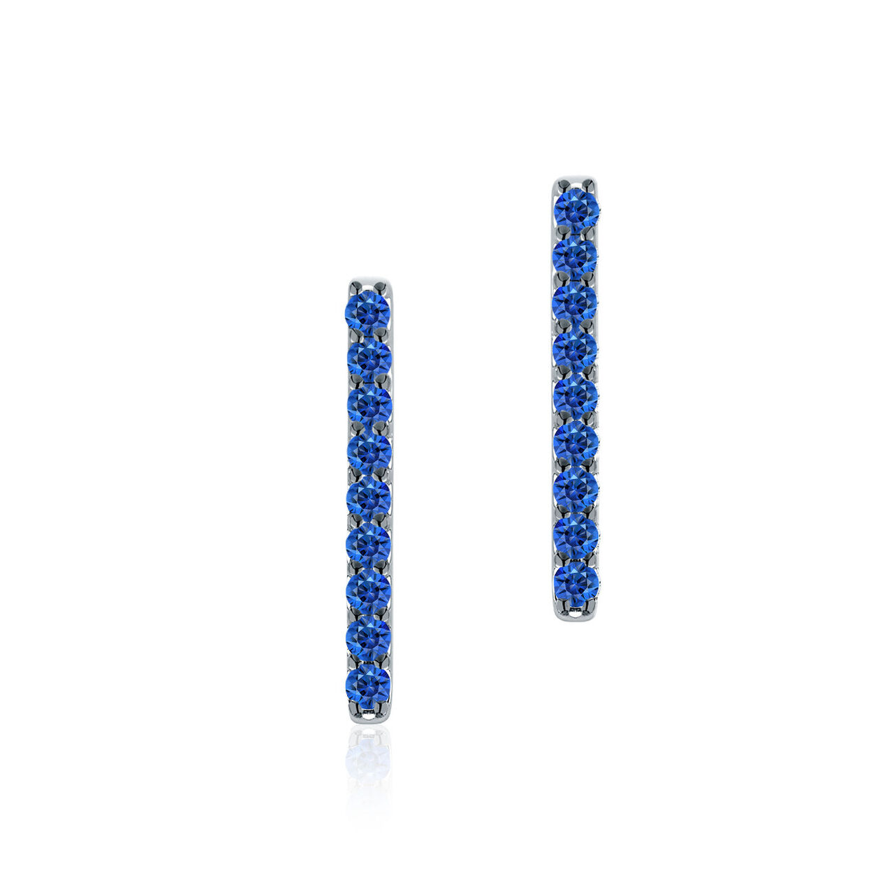 bijoux birks rosee du matin white gold and sapphire bar earrings image number 0