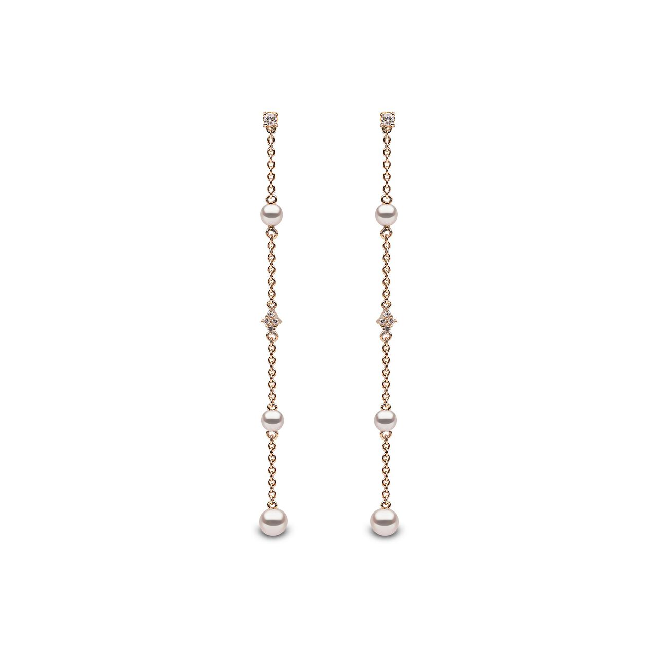 yoko london trend yellow gold pearl diamond drop earrings qye2045 6f front image number 0