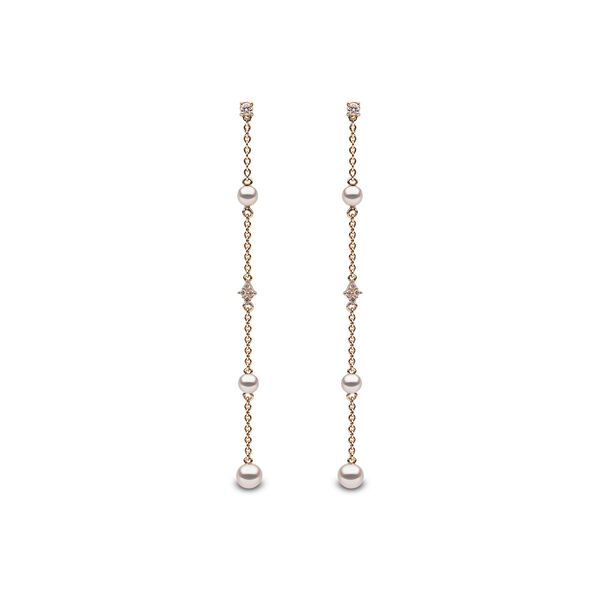 Boucles d'oreilles Trend en or jaune avec perles et diamants
