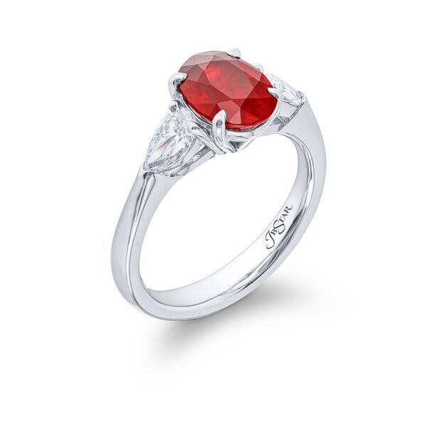 Oval-Cut Ruby and Diamond Ring