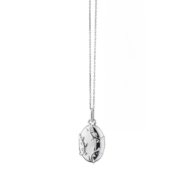 Classic Lockets Silver and White Sapphire Vine Pendant