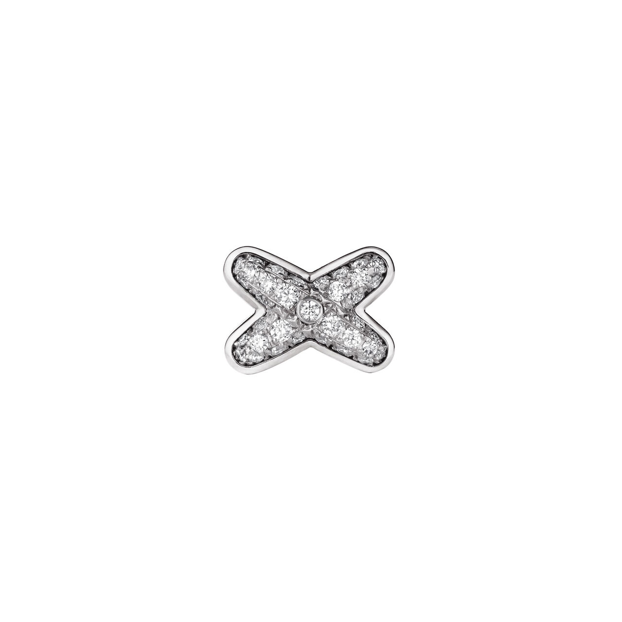 maison birks chaumet jeux de liens white gold diamond pave single stud earring 083467 image number 0