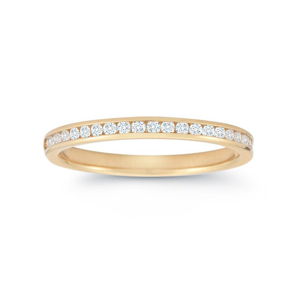 Diamond Wedding Band For Her in Yellow Gold