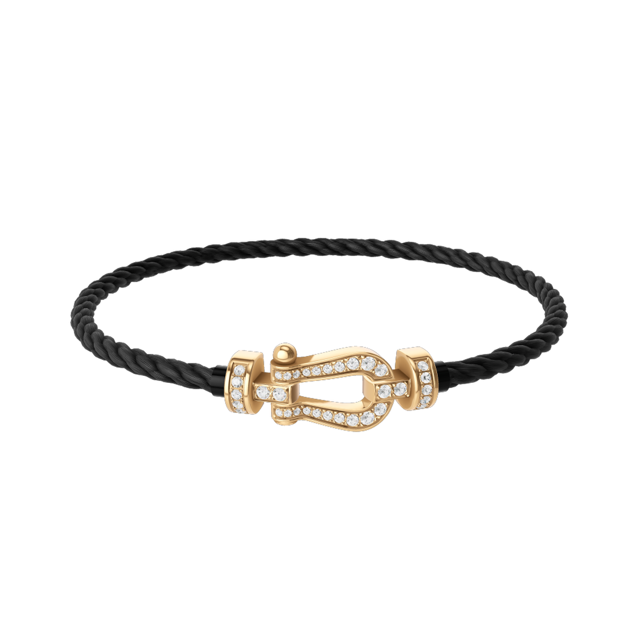 Force 10 Medium Yellow Gold and Diamond Pav&eacute; Cable Bracelet image number 0