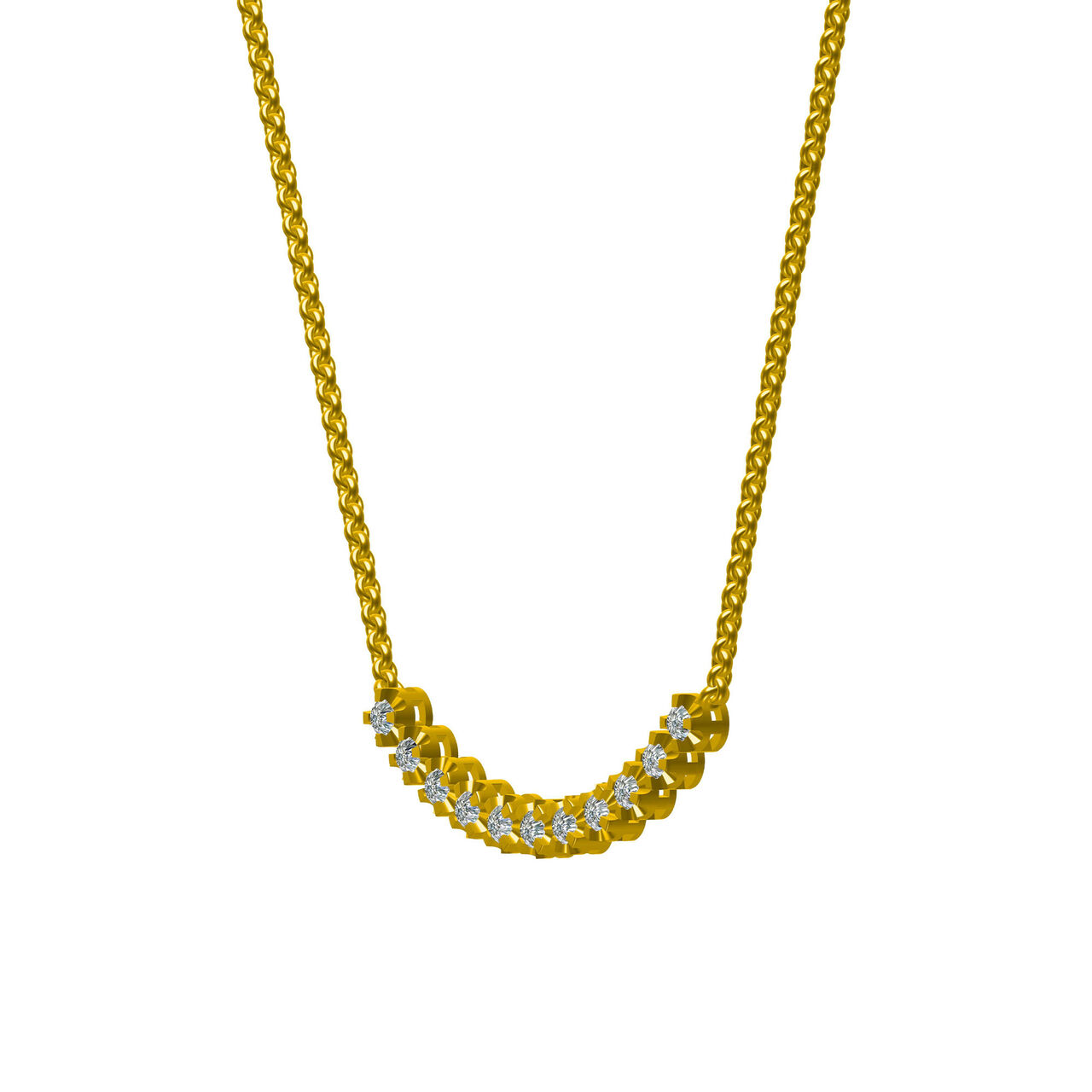 Yellow Gold and Diamond Necklace image number 1