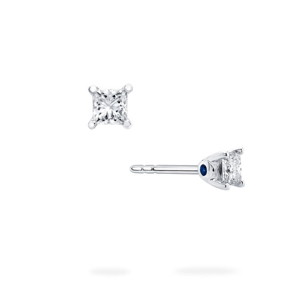 Princess-Cut Diamond Solitaire Earrings