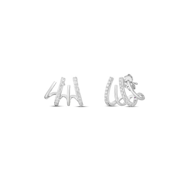 Boucles d'oreilles Perfect Diamond Hoop en or blanc avec diamants