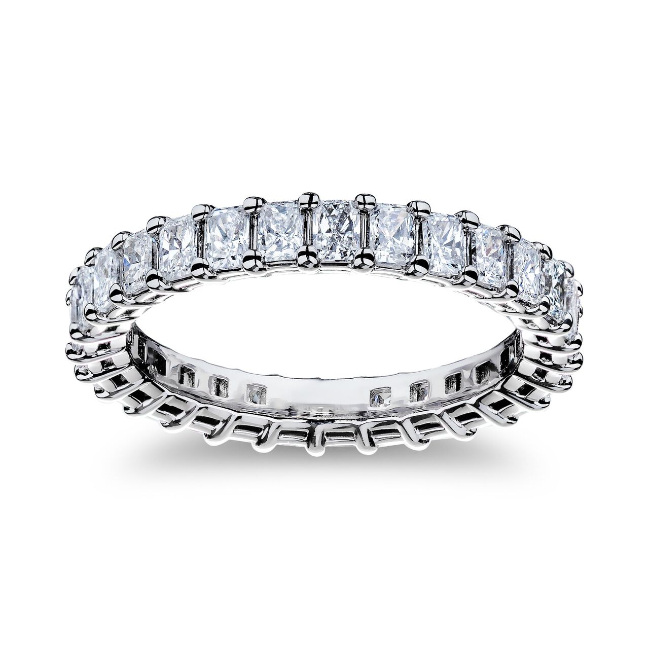 Platinum 2.40ct Radiant Cut Eternity Band image number 0