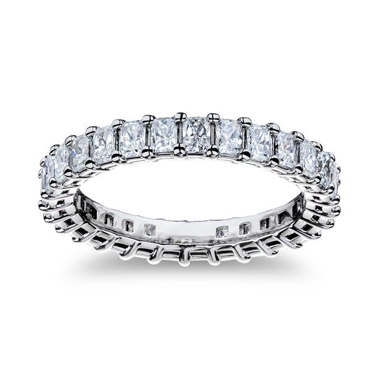 Platinum 2.40ct Radiant Cut Eternity Band image number 0
