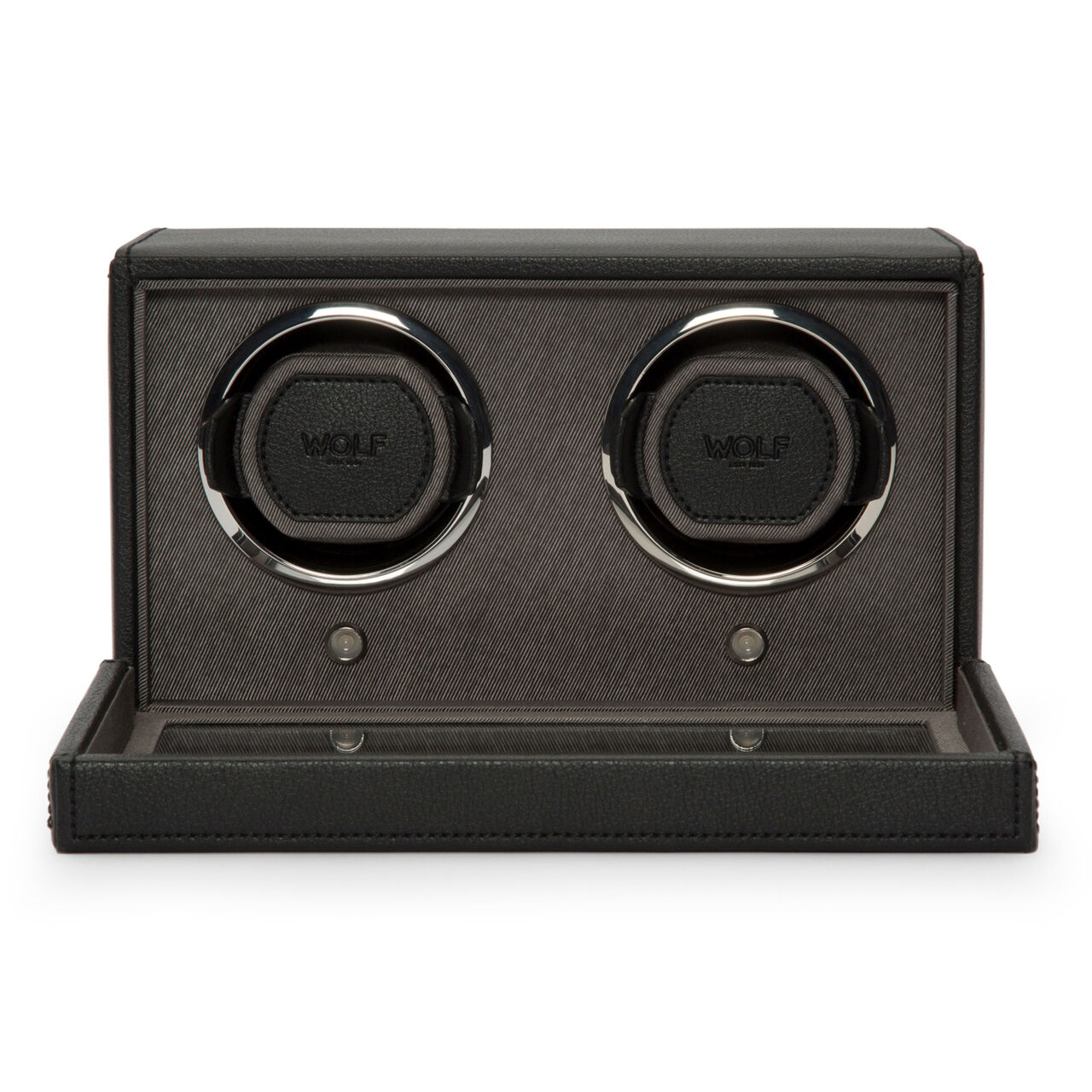WOLF Cubs Black 2 Piece Watch Winder with Cover - Open image number 2