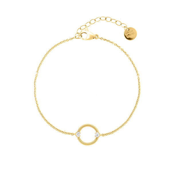 Bi49 Yellow Gold Diamond Circle Bracelet