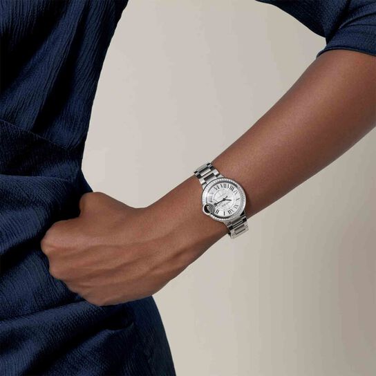 ballon bleu cartier automatic 33 steel diamond w4bb0023 on model image number 1