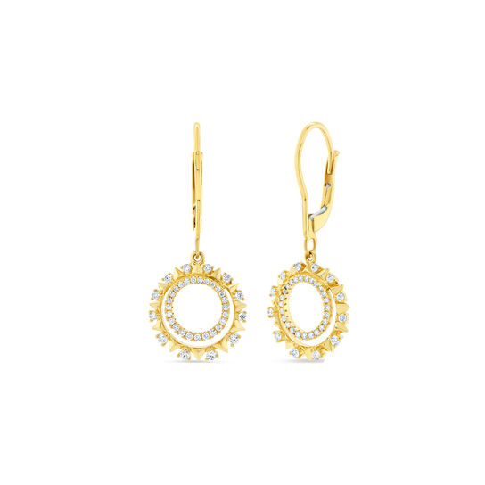 Uneek Yellow Gold and Diamond Drop Hoop Earrings ER0315Y image number 0