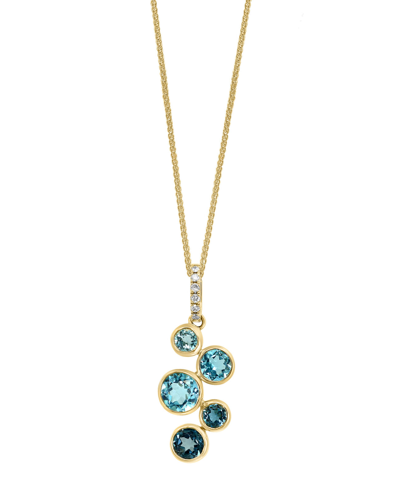 Pendentif en topaze bleues Londres et topazes bleuse suisses avec accents en diamants image number 0